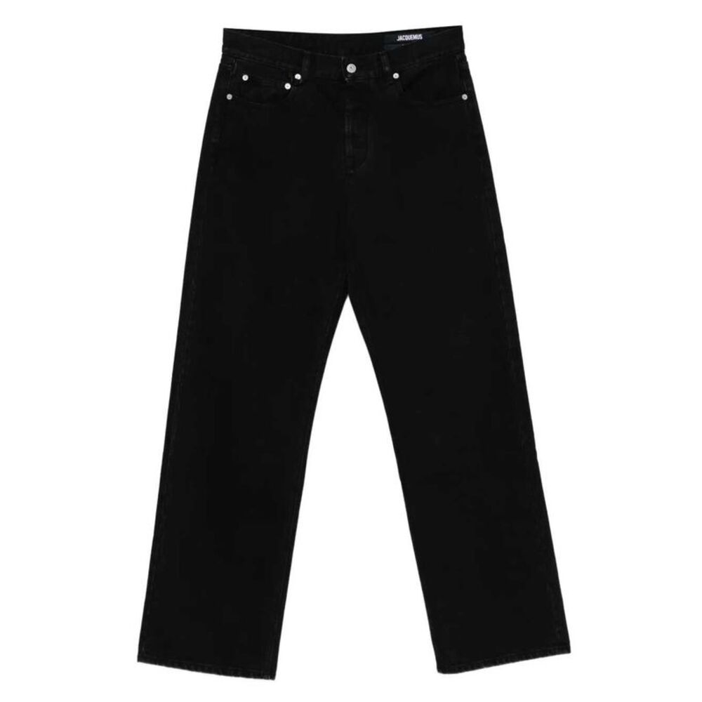 Jacquemus Men Straight-Leg Jeans With Embroidered Logo